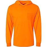 L&M® Hi Vis T Shirt Safety Lime Orange Long Sleeve HIGH Visibility with Hood