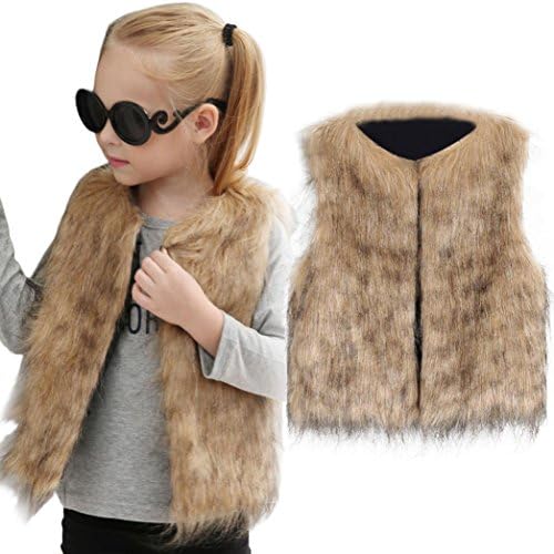 Kids Little Girls Outwear Jacket, TRENDINAO Toddler Girls Autumn Winter Warm Faux Fur Thick Waistcoat Coat Clothes
