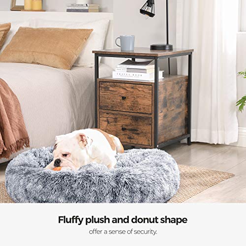 FEANDREA Dog Bed, DonutShaped Pet Bed, Soft Plush Surface, with Removable Inner Cushion