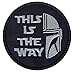 This is The Way Mandalorian Half Helmet Inspired Art Tactical Morale Hook Side Velcro Compatible Patch