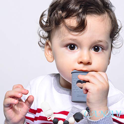 CANAY Baby Teething Toys | Baby Teether Toys with Teether Pacifier Clip Holder | BPA-Free Molar Teether Toys | Best
