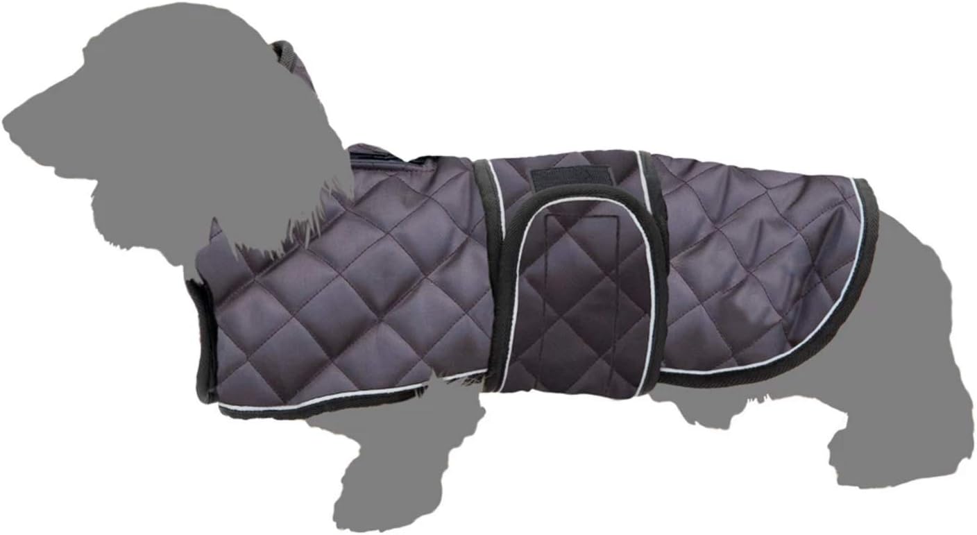 Geyecete Warm Thermal Quilted Dachshund Coat, Dog Winter Coat with Warm Fleece Lining