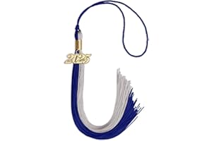 Endea Graduation Double Color Tassel with Gold Date Drop (Royal Blue/Grey, 2025)