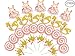 27-Pack Pink and Gold Girl Baby Shower Cupcake Toppers Picks, Glitter Crown Dress Trojan Lollipop Cake Toppers, Girls Birthday Party Favor Decoration Kit