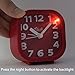 Slash 3D Digital Creative Desk Alarm Clock, Simple Candy Color for Sitting Room, Bedroom, Office, Snooze Function, Non Ticking, Nightlight Function (Red)