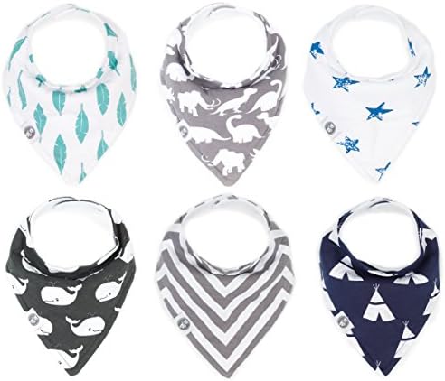 Baby Bandana Drool Bibs for Boys & Girls 6 Pack "Taylor Set" by Mumby