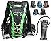 Live Infinitely Hydration Backpack with 2.0L TPU Leak Proof Water Bladder- 600D Polyester -Adjustable Padded Shoulder, Chest & Waist Straps- Silicon Bite Tip & Shut Off Valve- (Green Edges)