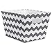DII Hardsided Polyester Trapezoid Storage Bin, Chevron, Gray, Small