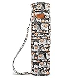 ELENTURE Full-Zip Exercise Yoga Mat Carry Bag with Multi-Functional Storage Pockets (Black Elephant)