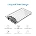 ELUTENG USBC SATA SSD External Hard Drive Enclosure 2.5inch Highspeed 5Gbps HDD Case Support UASP SATA III Up to 2TB Tool Free Hard Disk Casing with 2 USB Cables - Clear