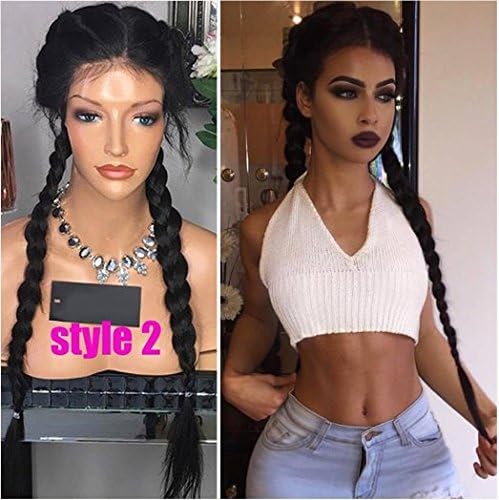 COLODO Hair 10A Brazilian Braided Lace Front Wigs Straight Human Hair Glueless Lace Front Wigs for Black Women with Baby Hair 30 Inch