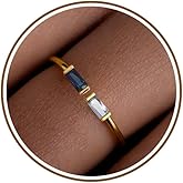 JSJOY Birthstone Rings for Women Dainty Emerald Blue Ring Birthday Gifts for Mom Her Gemstones CZ Ring for Teens Gold Rings That Don't Tarnish Adjustable Ring Jewelry Gifts