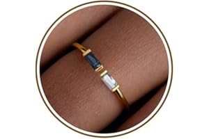 JSJOY Birthstone Rings for Women Dainty Emerald Blue Ring Birthday Gifts for Mom Her Gemstones CZ Ring for Teens Gold Rings That Don't Tarnish Adjustable Ring Jewelry Gifts