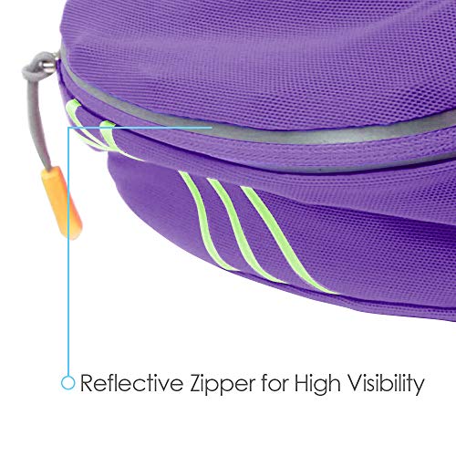 247 Viz Hydration Belt - Fits iPhone 8, X and Similar Phones - with 2 BPA Free Water Bottles and Pouch System - Running Fuel Belt & Runners Reflective Gear for High Visibility (Purple) - Thumbnail 3