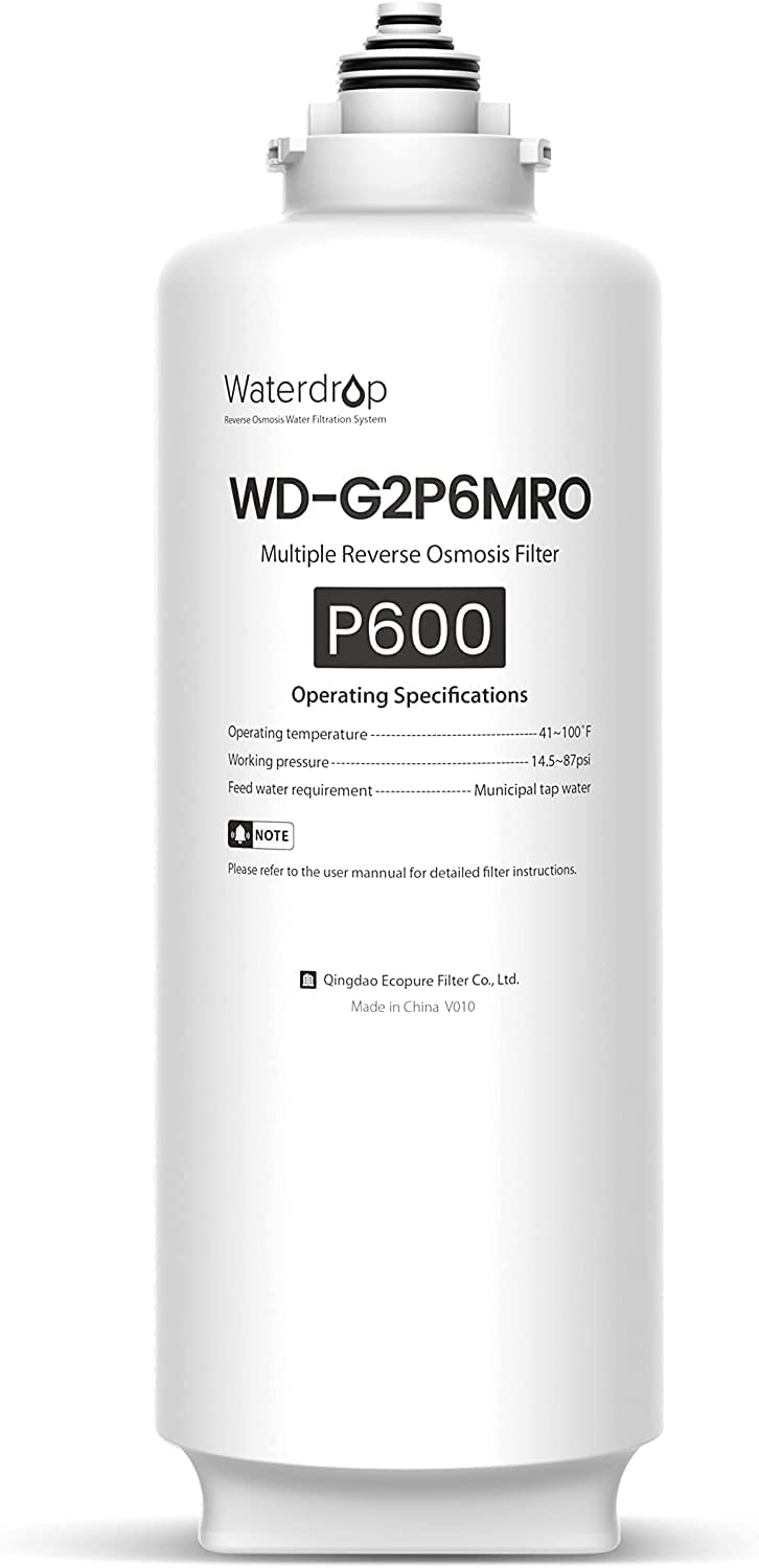Waterdrop WD-G2P6MRO Filter, Replacement for WD-G2P600-W Reverse Osmosis System