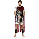 TOONRAIN Men Roman Costume Gladiator Suit Soldier Warrior Armor Adult Knight Halloween Costumes for Men