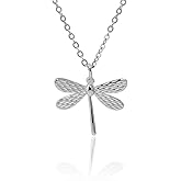 Dragonfly Charm Pendant Necklace Sterling Silver Dragonfly Necklace for Women Dainty Gold Rose Gold Pleated Necklace Jewelry Gift