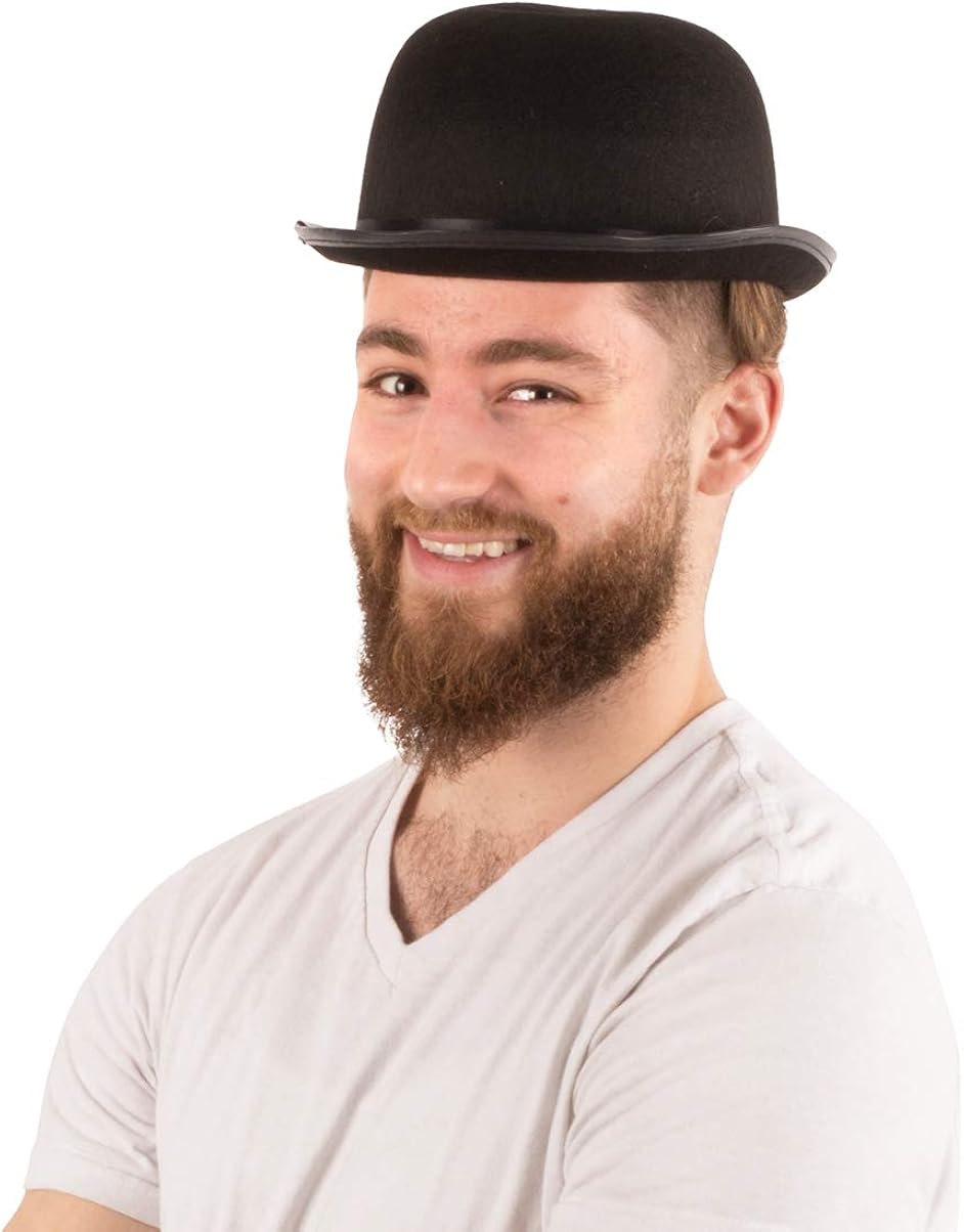 Funny Party Hats Derby Hats - 2 Pack - Black and White Bombin Hats - Bowler Hats - Roaring 20s Hats: Clothing