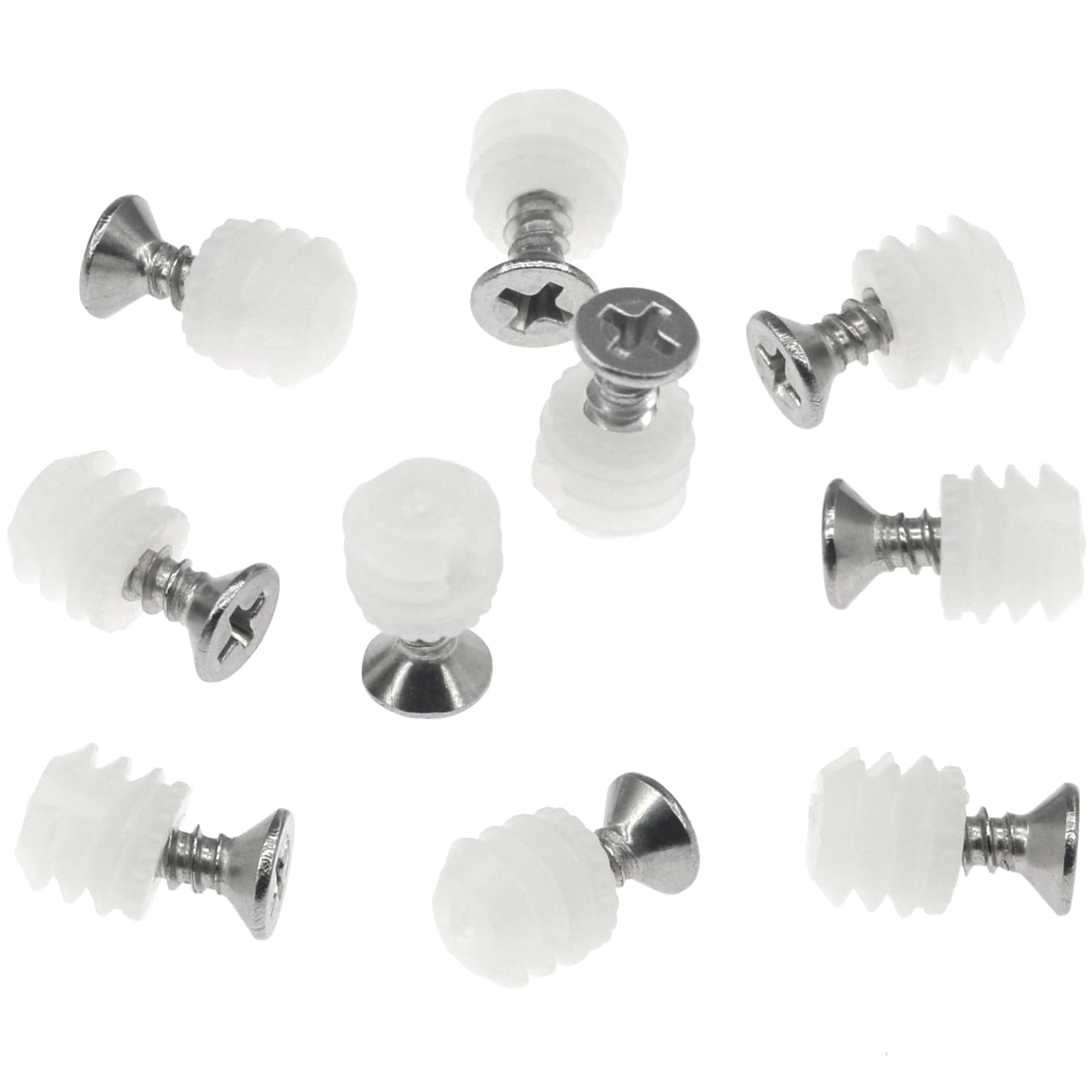 100 PCS Plastic Hinge Dowel Inserts with Screws,Hinge Expansion Dowels