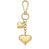 HESSAWELL Gold Charm Heart Keychain for Women Bagchain Gold Fashion Keychains Accessories