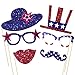 Patriotic 4th of July Photo Booth Props DIY for Independence Day Party Decorations 26-pack by Tinksky
