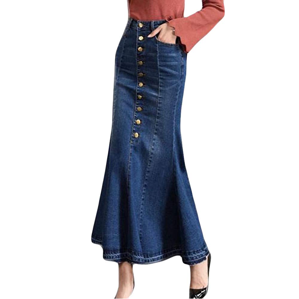 denim maxi skirt amazon