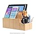 MobileVision Bamboo Caddy Add-On for Bamboo Charging Station Organizers; Compartment and cubby space fits pens, keys, and other small stationary items