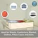 Ziz Home Zippered Under Bed Storage Bag (1, 2, 3 Pack) Soft | Underbed Clothes Storage, Linen Blanket Storage, Sweater Storage, Duvet Storage Bins Clear Window (1)