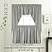 jinchan Grey Kitchen Curtains 24 Inch Length Cafe Curtains Farmhouse Rustic for Small Window Faux Linen Weave Tier for Bathroom Sink Light Filtering Rod Pocket 2 Panels Gray