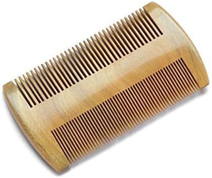 Beard Comb with Wide and Fine Tooth Natural Sandalwood Antistatic Pocket Hair Comb