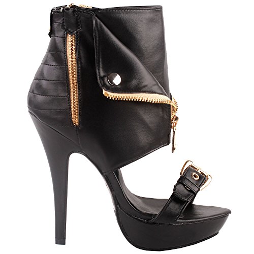 SHOW-STORY-Punk-Stud-Buckle-High-Heels-Stilettos-Pumps-with-Zipper-Bootie-SandalLF30103