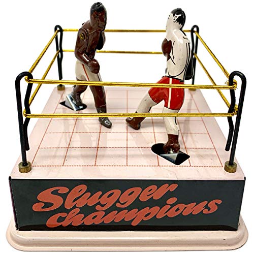 Classic Vintage Clockwork Wind Up Boxing Ring Boxers Children Kids Tin Toys with Key