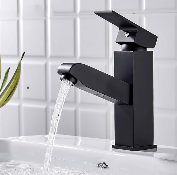 FYLD Ausziehbarer Wasserhahn für Badezimmer, heiße und kalte Dual