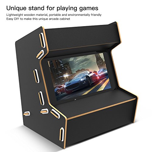 BASSTOP Arcade cabinet for Nintendo switch, DIY Handmade Wood arcade cabinet for Nintendo switch Cool Gaming Experience (Black)