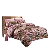 20 Lakes Pink Woodland Hunter Camo Microfiber Comforter Spread - Queen / Full Size