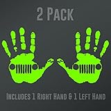 DD902LG 2-Pack Jeep Wave (1 Right, 1 Left Handed) Decal Sticker | 5.5-Inches Wide | Premium Quality Lime Green Vinyl Decal