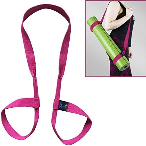NJ·SJ 2 in 1 Adjustable Yoga Mat Carry Strap Sling &amp; Fitness Stretching Strap,Durable Cotton/Polyester Canvas Strap,Come with (Mat not included,71")