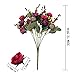 Grunyia Artificial Fake Flowers Silk Tiny Rose Flowers Wedding Bridal Bouquet Home Decoration,Pack of 4(Wine Red)