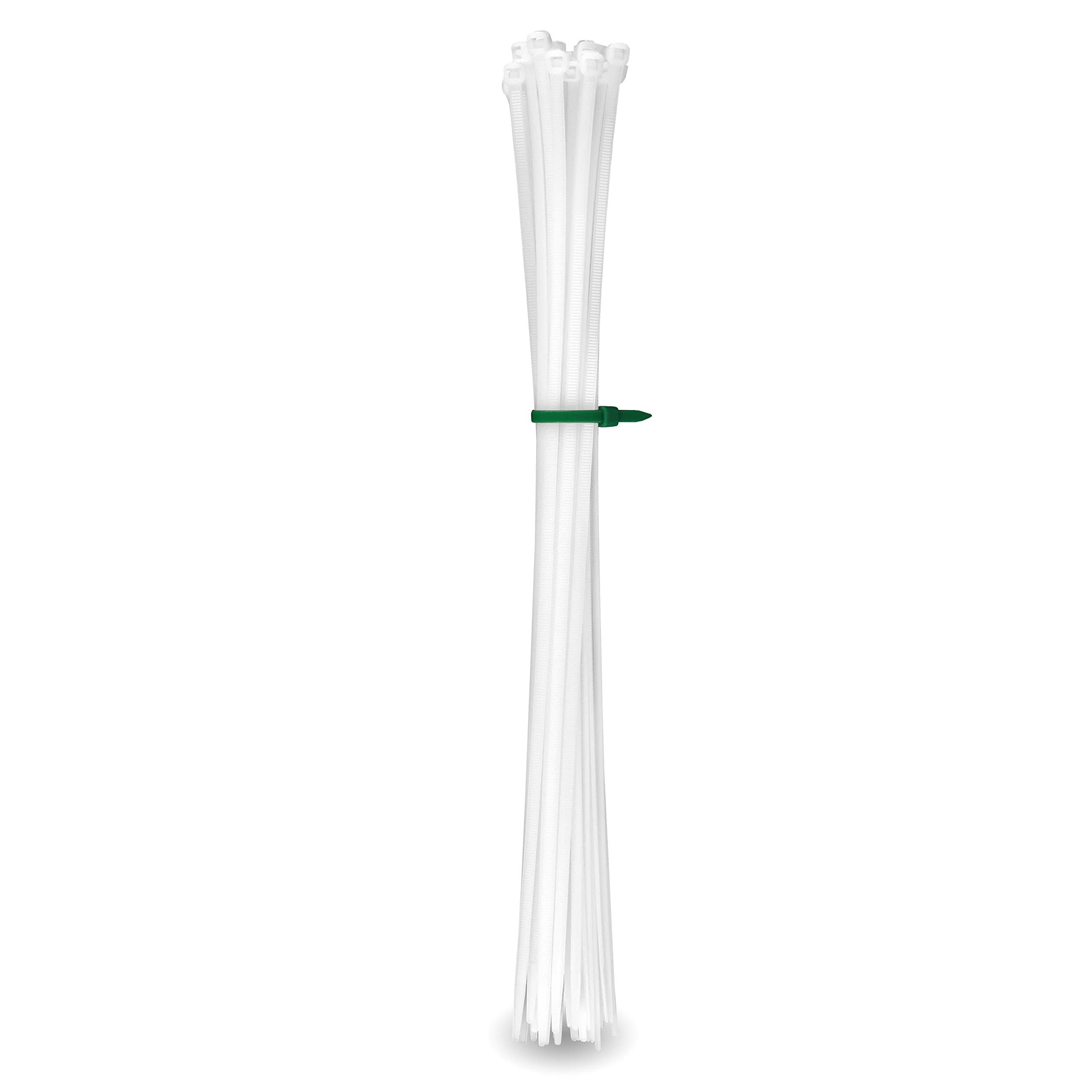 HPER Cable Ties White I 360 mm x 7.8 mm I Pack of 100 I 15-30% More Pulling Force / Stability I Transparent I Certified Premium Quality