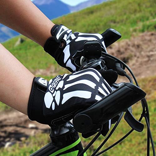 LERWAY VTT Vélo Plein Doigt Gants de Vélo Chaud Moto Sports de Plein Air Vélo Monster Gants Squelette (Taille M)