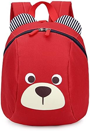 SUNSHAK Cute Toddler Kids School Leash Bag Baby Children Harness Bear Backpack (Red)