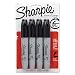 Sharpie 38264PP Permanent Markers, 5.3mm Chisel Tip, Black, 4/Pack