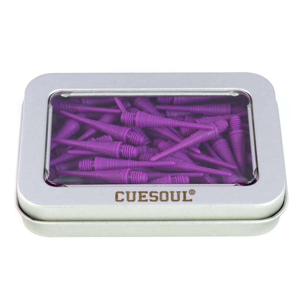 CUESOUL 2BA Soft Tip Dart Points 100-Count（purple）