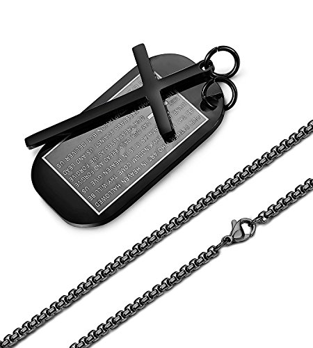 BE STEEL Edelstahl Dog-Tag Kreuz Halskette – Bild 5