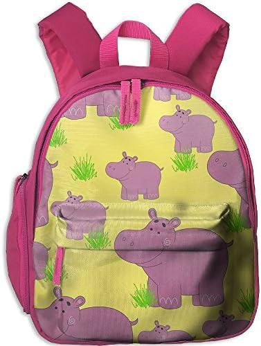 WYFG Cute Hippo Multi-Pockets Shoulder BookBag Teens Backpacks Students Daypack