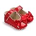 Weixinbuy Baby Girls PU Leather Princess Mary Jane Shoes Soft Sole Bowknot Shoes Red