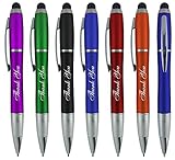 Thank You Gift Pen for Your Boss Coworker Wife Husband Dad Mom Doctor, 3 in1 Stylus+Metal Ballpoint Pen+LED Logo Flashlight-Compatible with Most Phones and Touch Screen Devices, Multicolor 5 Pack