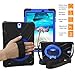Galaxy Tab S3 9.7 Case Cover, BRAECNstock Hybrid Protective Shield Case Cover w/ Palm Handstrap/ Shoulder strap for Samsung Galaxy Tab S3 9.7 T820 (Black/Blue)