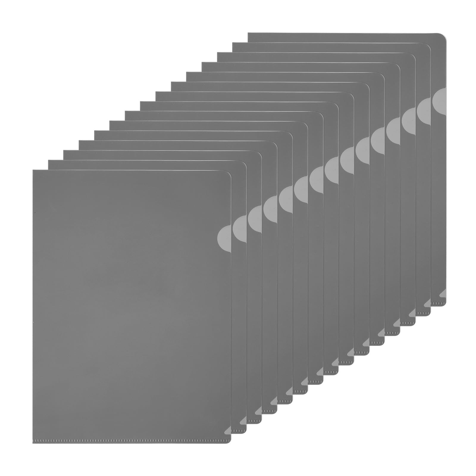 Photo 1 of PATIKIL A5 Plastic Folders, 15 Pack Clear Folders L Type Project Pockets Paper Document Jacket Sleeves L Shaped Transparent for Documents Plastic Office File, 6.3x8.8in, Gray