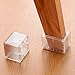 Chair Leg Caps, WarmHut 16pcs Transparent Clear Silicone Table Furniture Leg Feet Tips Covers Wood Floor Protectors, Felt Pads, Prevent Scratches, (Rectangle)
